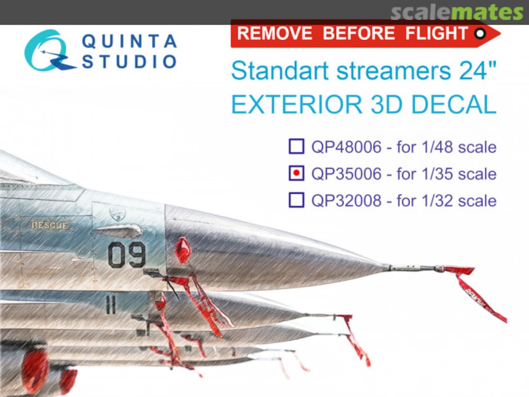 Boxart "Remove Before Flight" standart external streamer 24" exterior 3D decals QP35006 Quinta Studio Boxart "Remove Before Flight" standart external streamer 24" exterior 3D decals QP35006 Quinta Studio