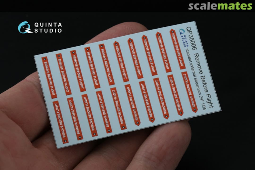 Contents "Remove Before Flight" standart external streamer 24" exterior 3D decals QP35006 Quinta Studio Contents "Remove Before Flight" standart external streamer 24" exterior 3D decals QP35006 Quinta Studio