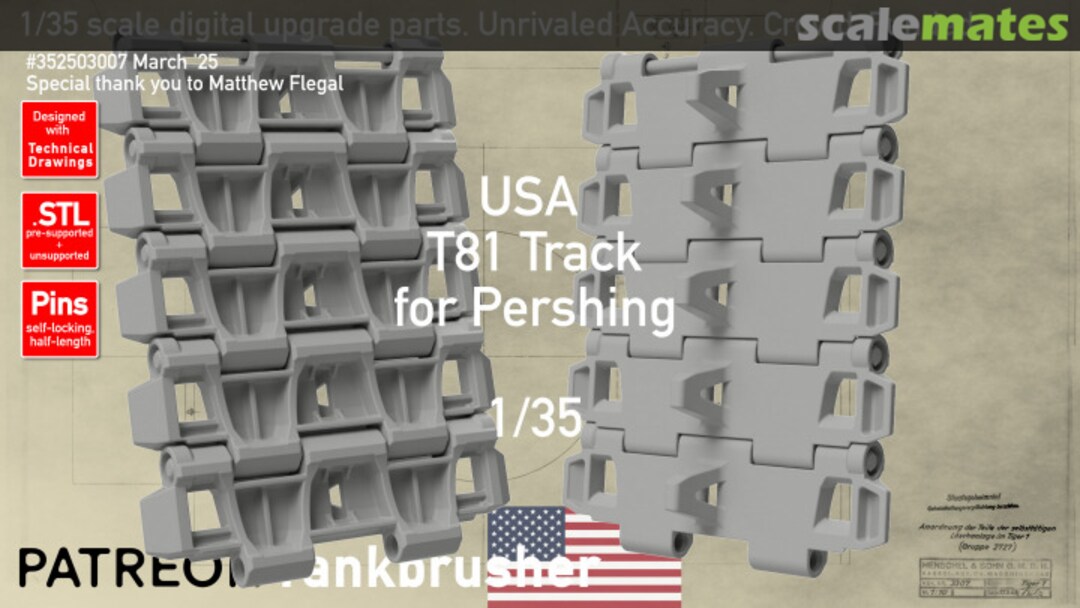 Boxart M26 Pershing - T81 352503007 Tankbrusher Scale Modeling