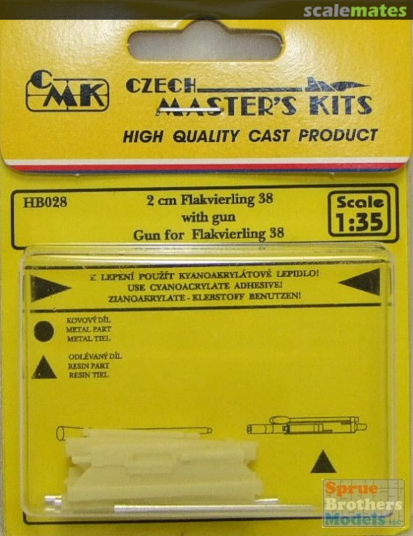 Boxart Gun Barrel - 2cm Flak 38 with Gun (4 guns) HB028 CMK