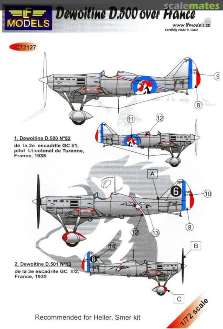 Boxart Dewoitine D.500 Over France C72127 LF Models