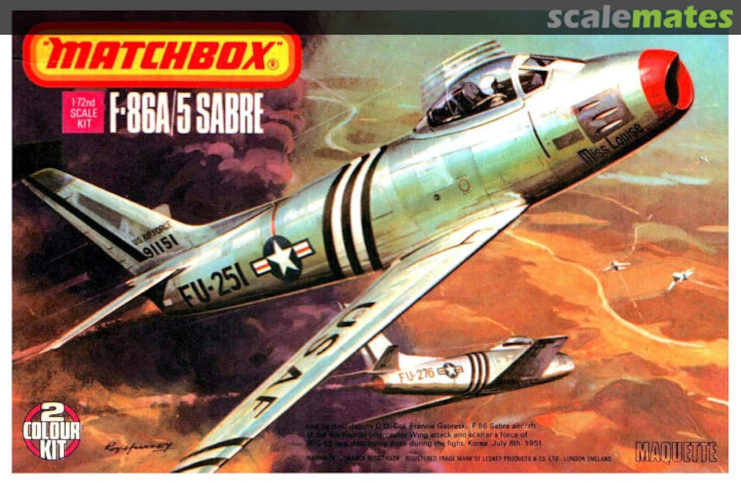 Boxart F-86A/5 Sabre PK-32 Matchbox Boxart F-86A/5 Sabre PK-32 Matchbox