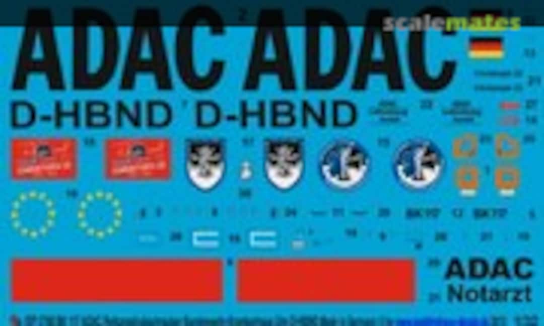 1:32 BK 117 ADAC Rettungshubschrauber D-HBND Bundeswehr-Krankenhaus Ulm (Peddinghaus-Decals EP 2768) EP 2768