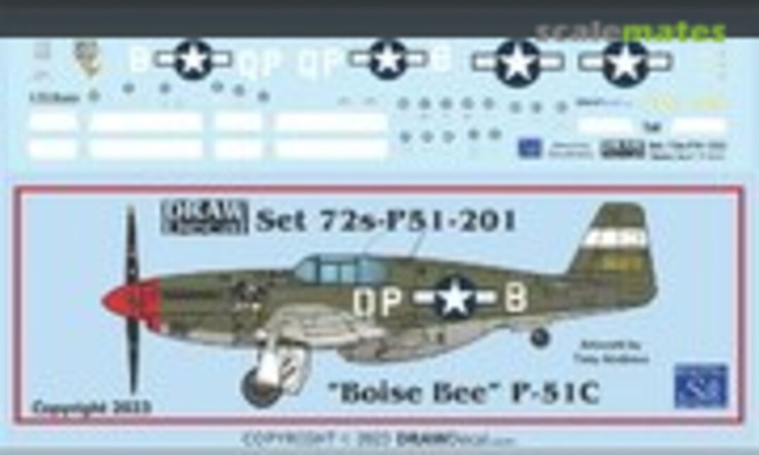 1:72 “Boise Bee” P-51C (Draw Decal 72-P51-201) 72-P51-201