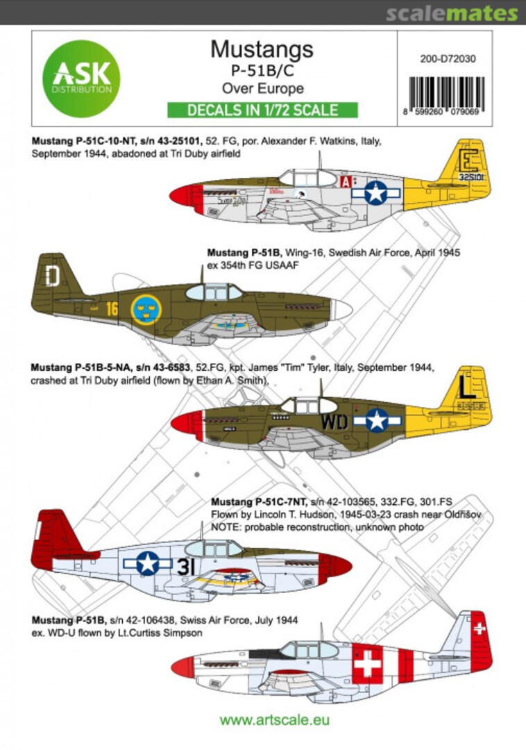 Boxart P-51B Mustang part 1 - Europe 200-D72030 ASK Boxart P-51B Mustang part 1 - Europe 200-D72030 ASK