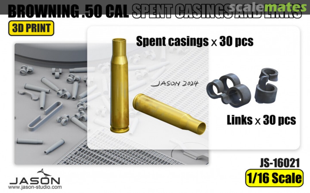 Boxart Browning .50 Cal Spent Casings and Links (30 pcs) JS-16021 Jason Studio Boxart Browning .50 Cal Spent Casings and Links (30 pcs) JS-16021 Jason Studio