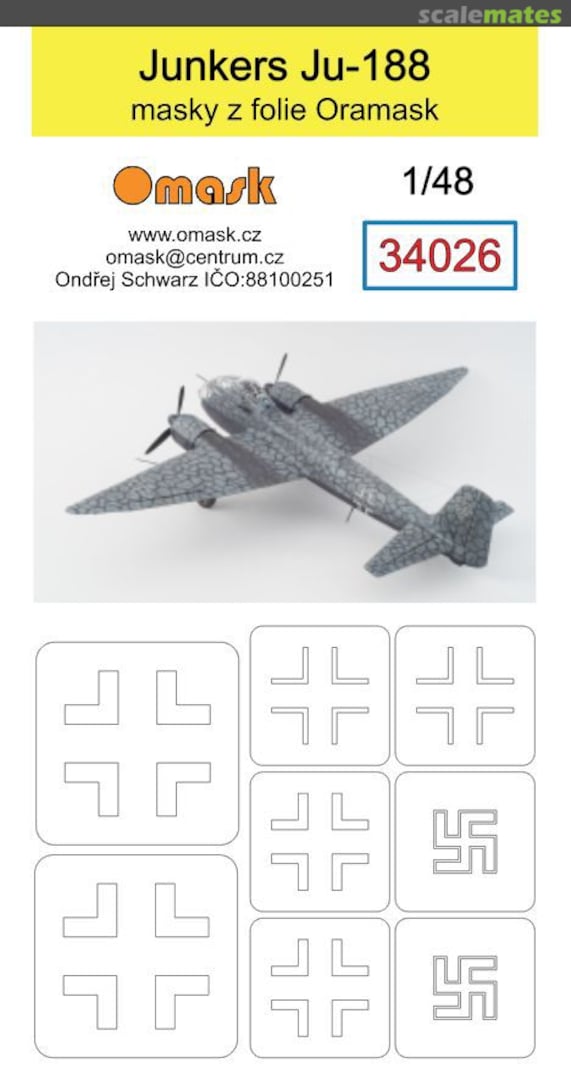 Boxart Junkers Ju-188 Mask 34026 Omask Boxart Junkers Ju-188 Mask 34026 Omask