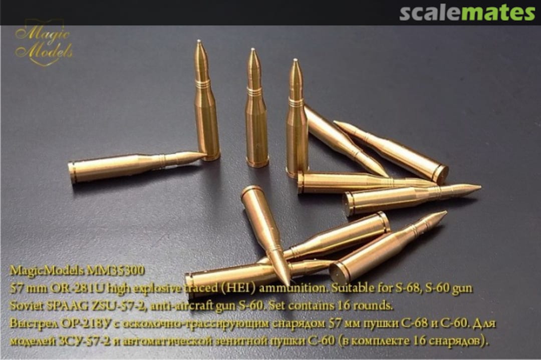Boxart 57 mm OR-281U High Explosive Traced (HEI) Ammunition (16 Pcs.) MM35300 Magic Models Boxart 57 mm OR-281U High Explosive Traced (HEI) Ammunition (16 Pcs.) MM35300 Magic Models