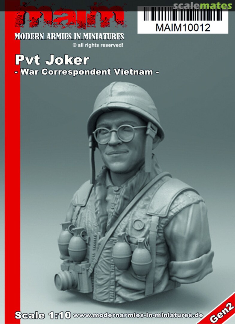 Boxart Pvt Joker - War Correspondent Vietnam -Full Metal Jacket- Bust MAIM10012 MAiM Boxart Pvt Joker - War Correspondent Vietnam -Full Metal Jacket- Bust MAIM10012 MAiM