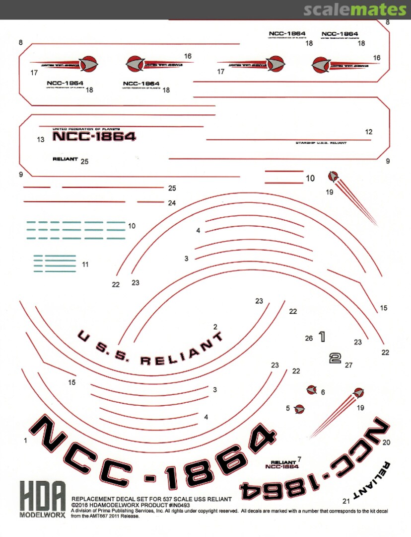 Boxart Reliant Hull Markings and Detailing Decals IN0493 HDA Modelworx