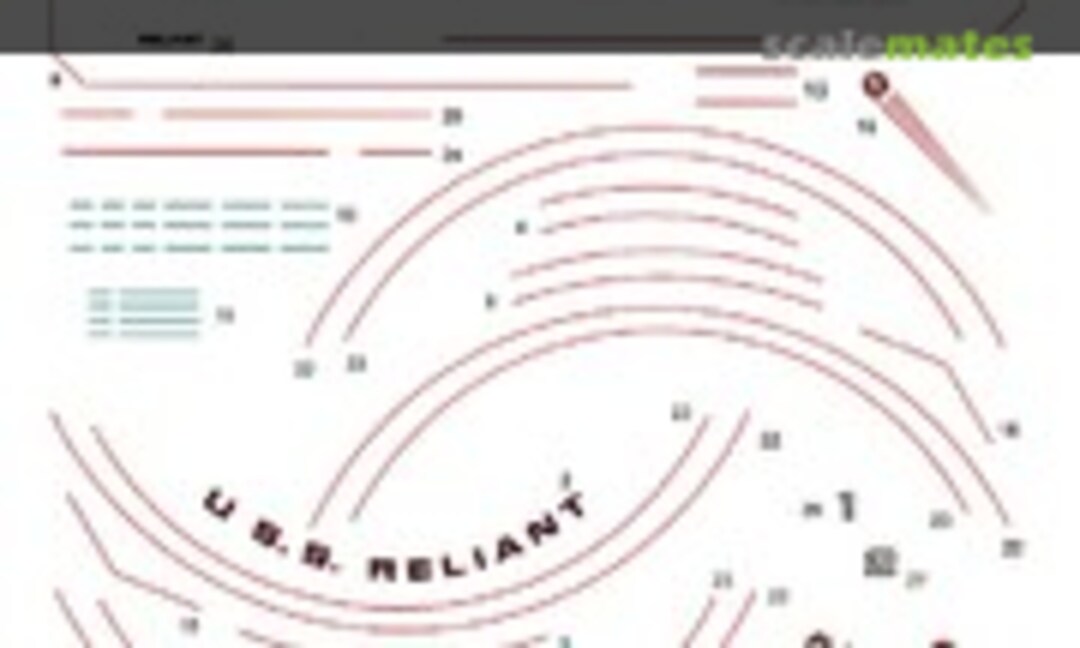 1:537 Reliant Hull Markings and Detailing Decals (HDA Modelworx IN0493) IN0493