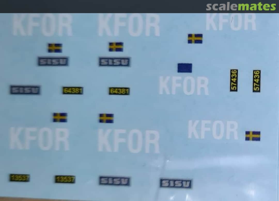 Boxart Swedish KFOR "Pasi" decals COMDEC0038 Combat Models Boxart Swedish KFOR "Pasi" decals COMDEC0038 Combat Models