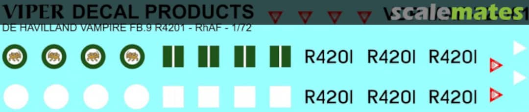 Boxart Rhodesian Air Force Vampire FB.9 R4201 MAF72001 Viper Decal Products Boxart Rhodesian Air Force Vampire FB.9 R4201 MAF72001 Viper Decal Products