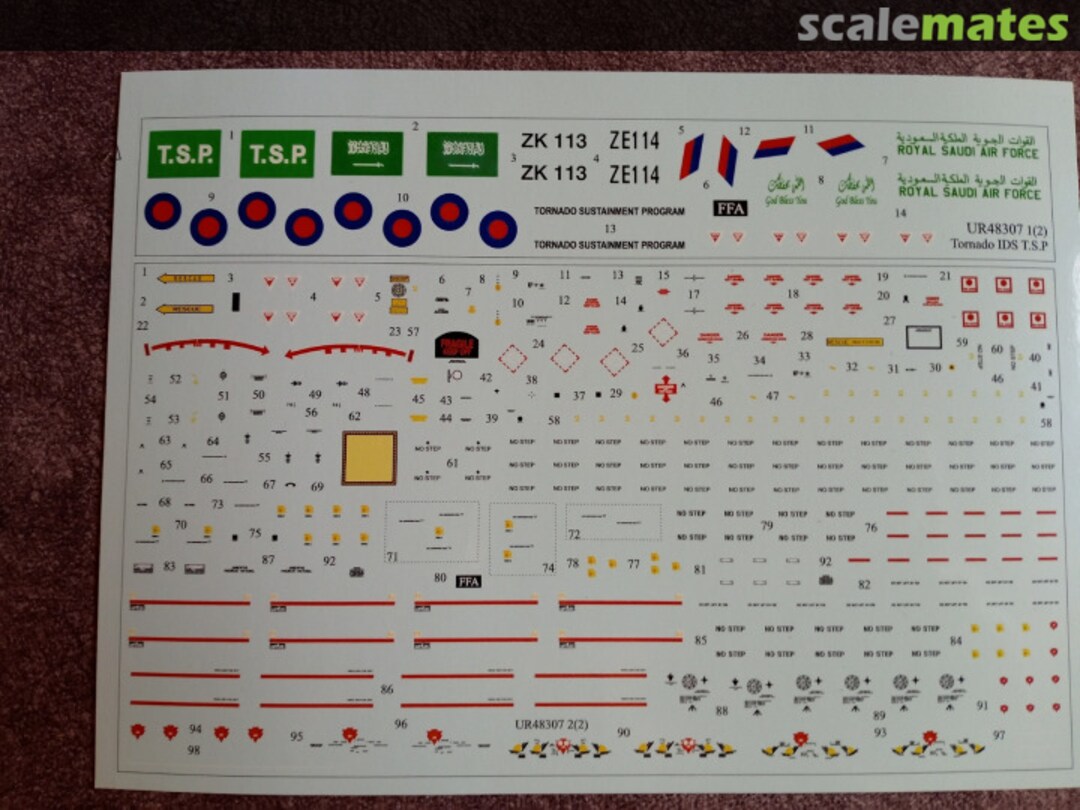 Contents Panavia Tornado IDS, TSP (ZK113/ZE114) with stencils UR48307 UpRise Decal Contents Panavia Tornado IDS, TSP (ZK113/ZE114) with stencils UR48307 UpRise Decal