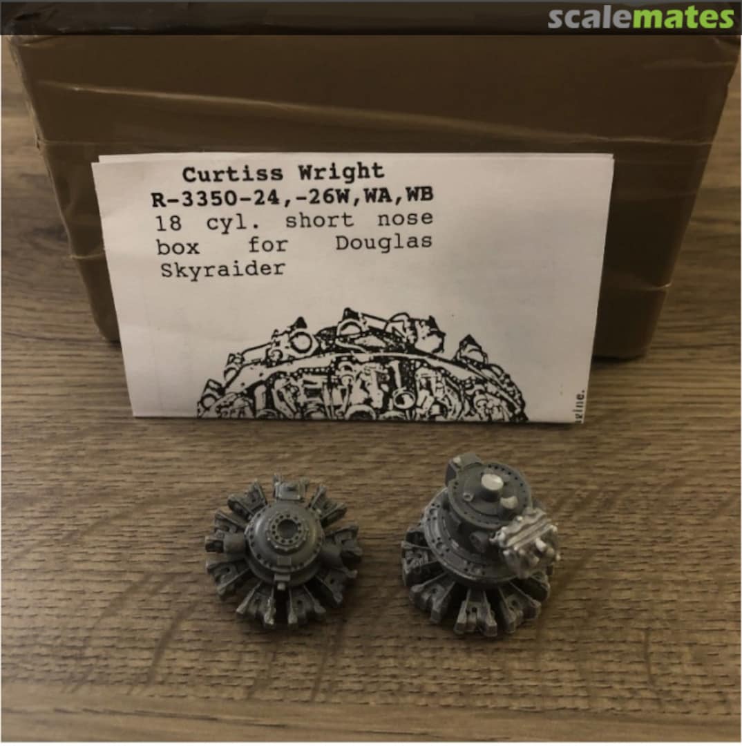 Boxart Curtiss Wright R-3350-24, -26W, WA, WB 18 cyl. short nose box 48001 Engines & Things Boxart Curtiss Wright R-3350-24, -26W, WA, WB 18 cyl. short nose box 48001 Engines & Things