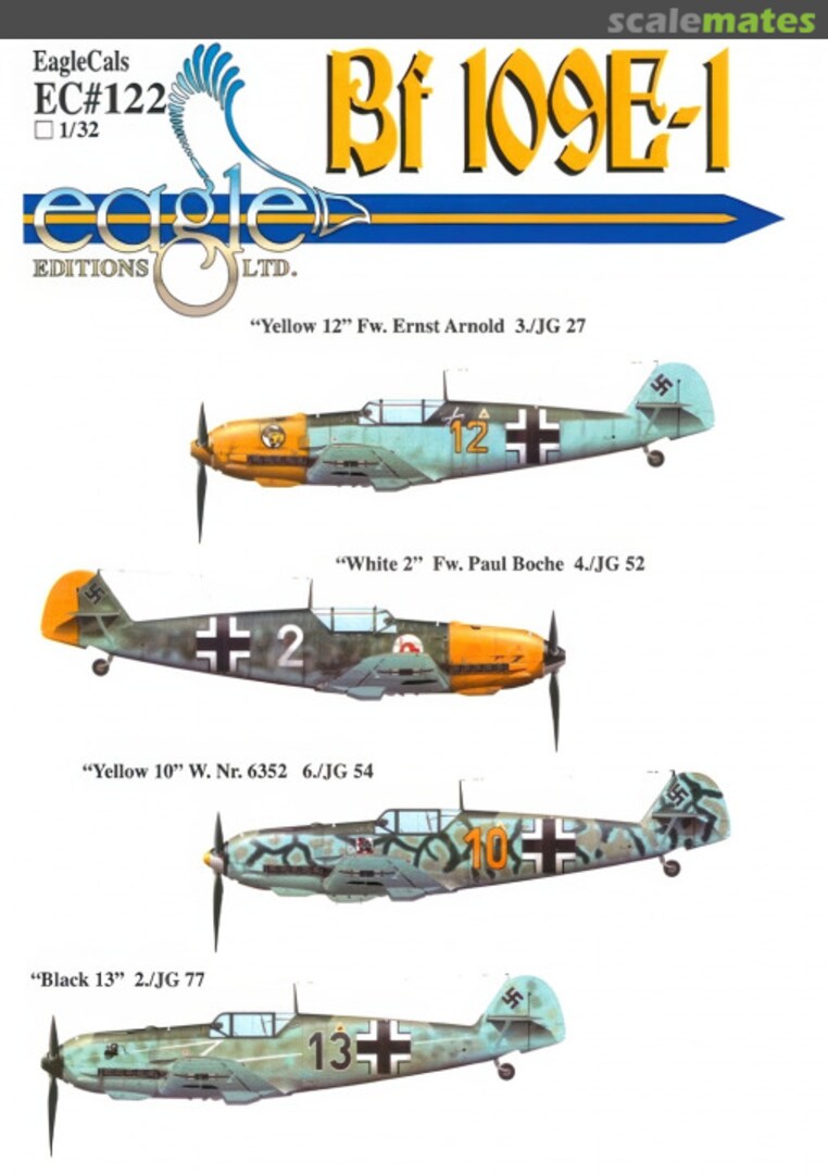 Boxart Bf 109E-1 EagleCals EC32-122 Eagle Editions Boxart Bf 109E-1 EagleCals EC32-122 Eagle Editions