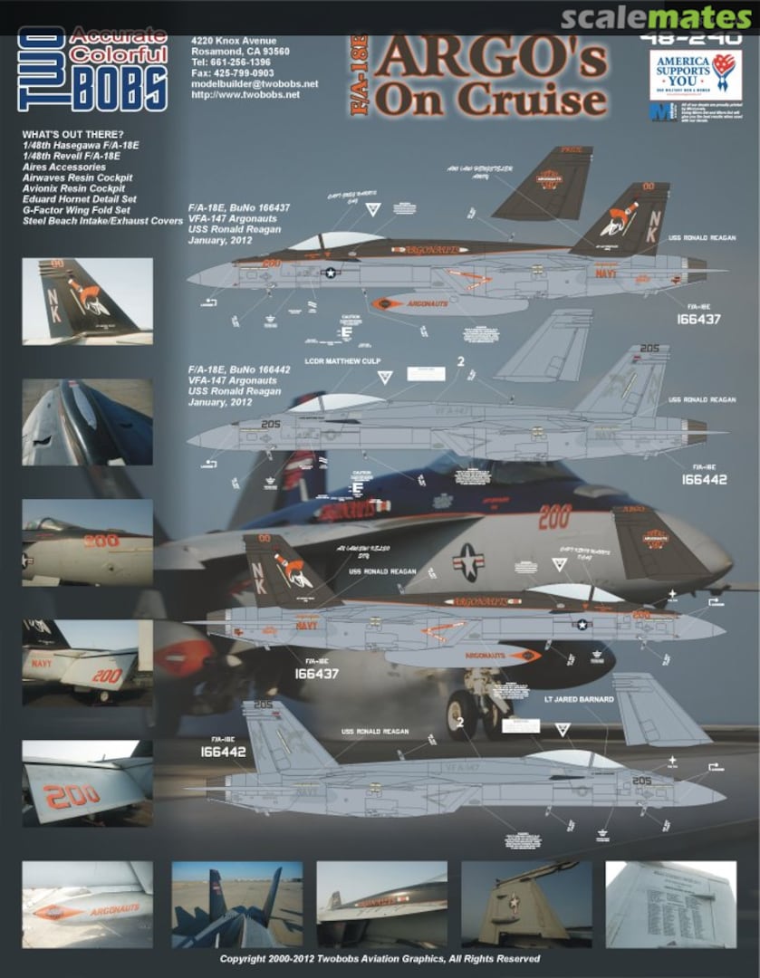 Boxart F/A-18E VFA-147 Argos on Cruise 48-240 TwoBobs Aviation Graphics Boxart F/A-18E VFA-147 Argos on Cruise 48-240 TwoBobs Aviation Graphics