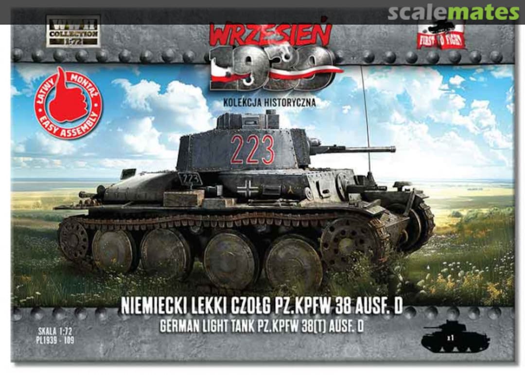 Boxart Pz.Kpfw. 38(t) Ausf. D PL1939-109 First to Fight Boxart Pz.Kpfw. 38(t) Ausf. D PL1939-109 First to Fight