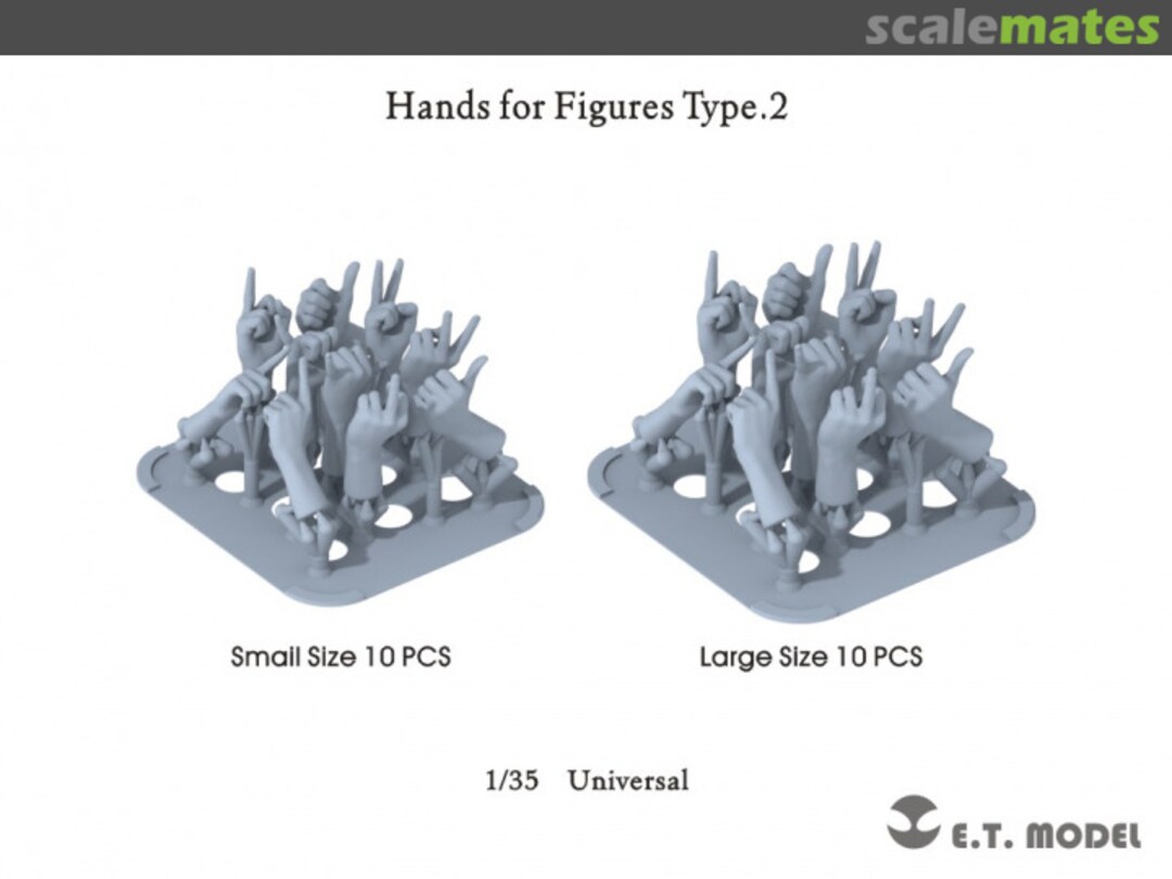Boxart Hands For Figures Type 2 (Universal) P35-326 E.T. Model Boxart Hands For Figures Type 2 (Universal) P35-326 E.T. Model