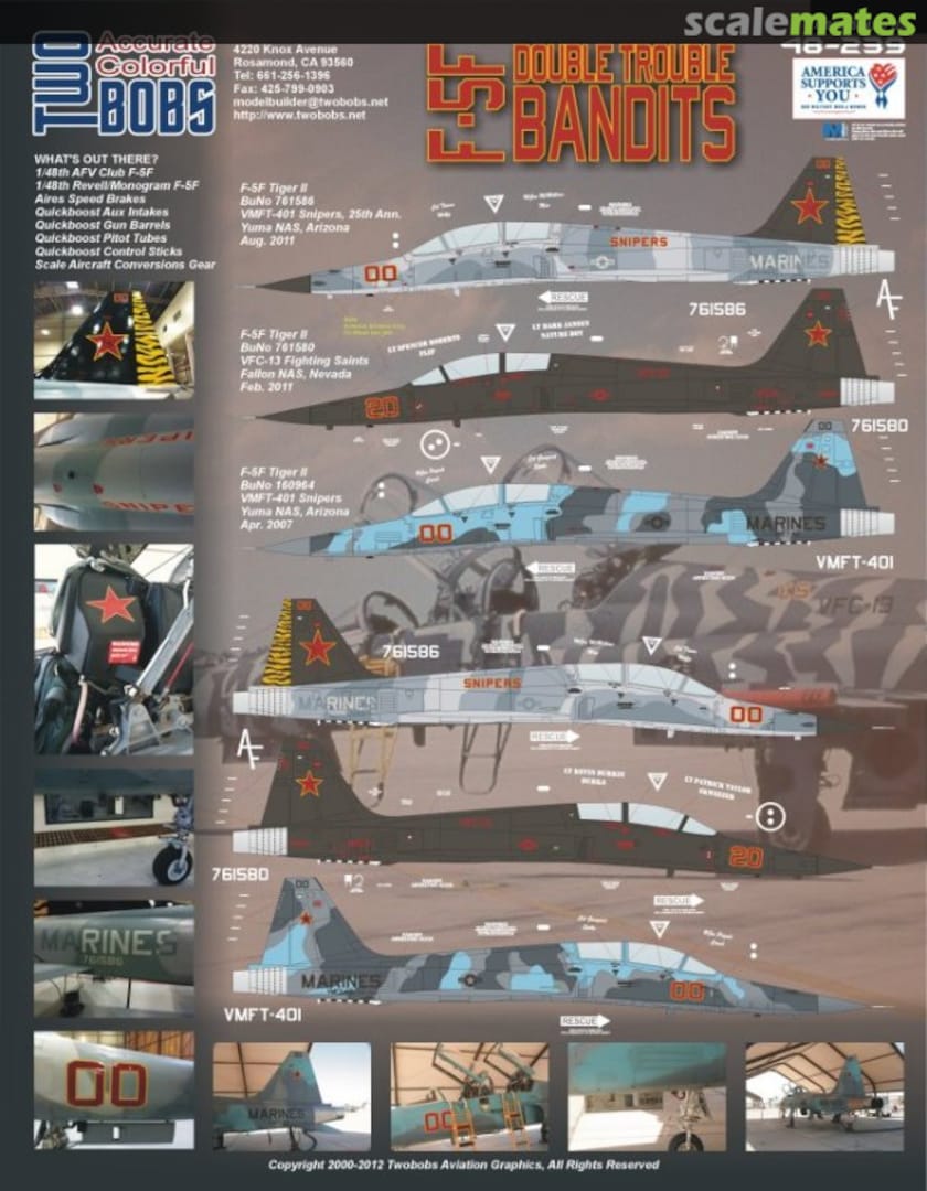 Boxart F-5F Double Trouble Bandits 48-239 TwoBobs Aviation Graphics Boxart F-5F Double Trouble Bandits 48-239 TwoBobs Aviation Graphics