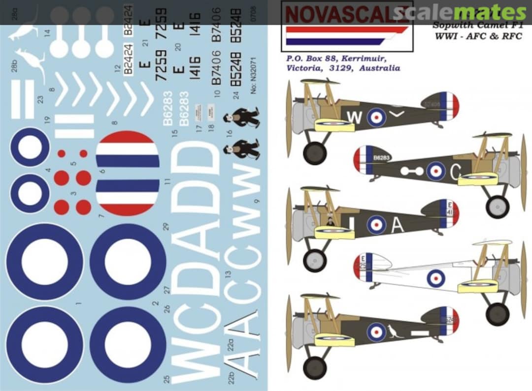 Boxart Sopwith Camel F1 WWI - AFC & RFC N-32071 Novascale Boxart Sopwith Camel F1 WWI - AFC & RFC N-32071 Novascale