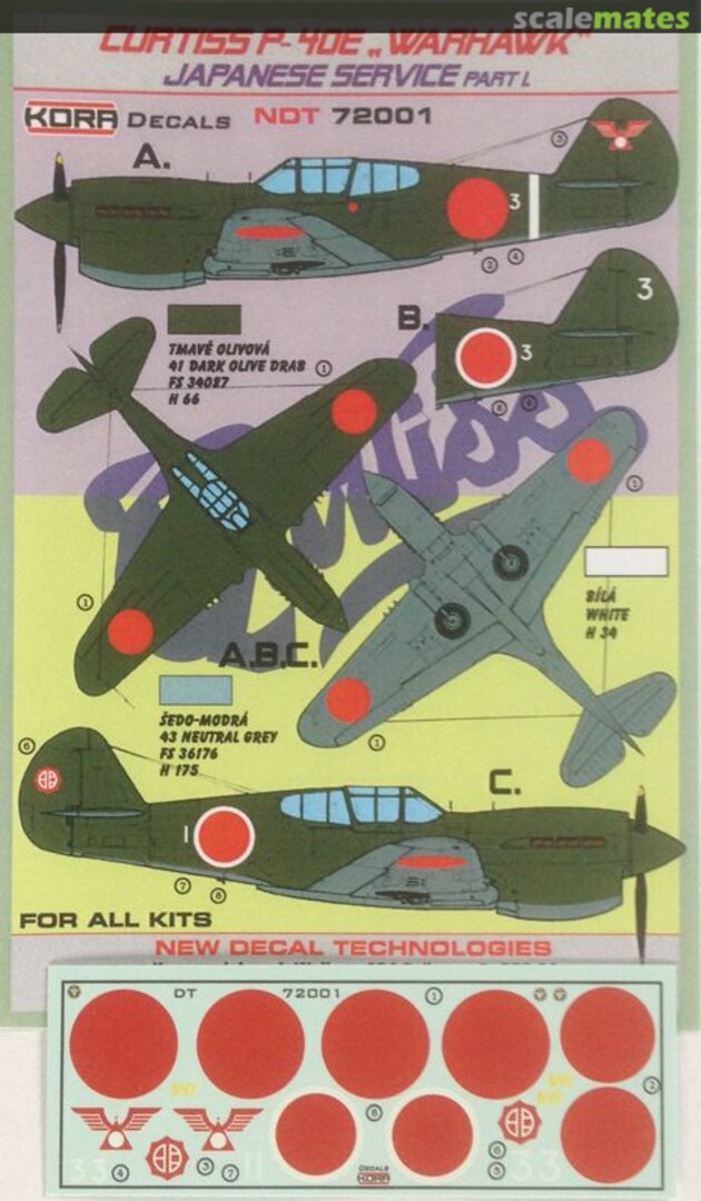 Boxart Curtiss P-40E "Warhawk" NDT72001 Kora Models