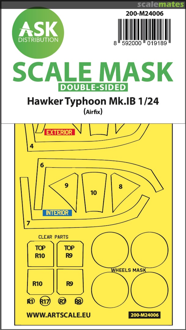 Boxart Hawker Typhoon Mk.IB double-sided express masks 200-M24006 ASK Boxart Hawker Typhoon Mk.IB double-sided express masks 200-M24006 ASK