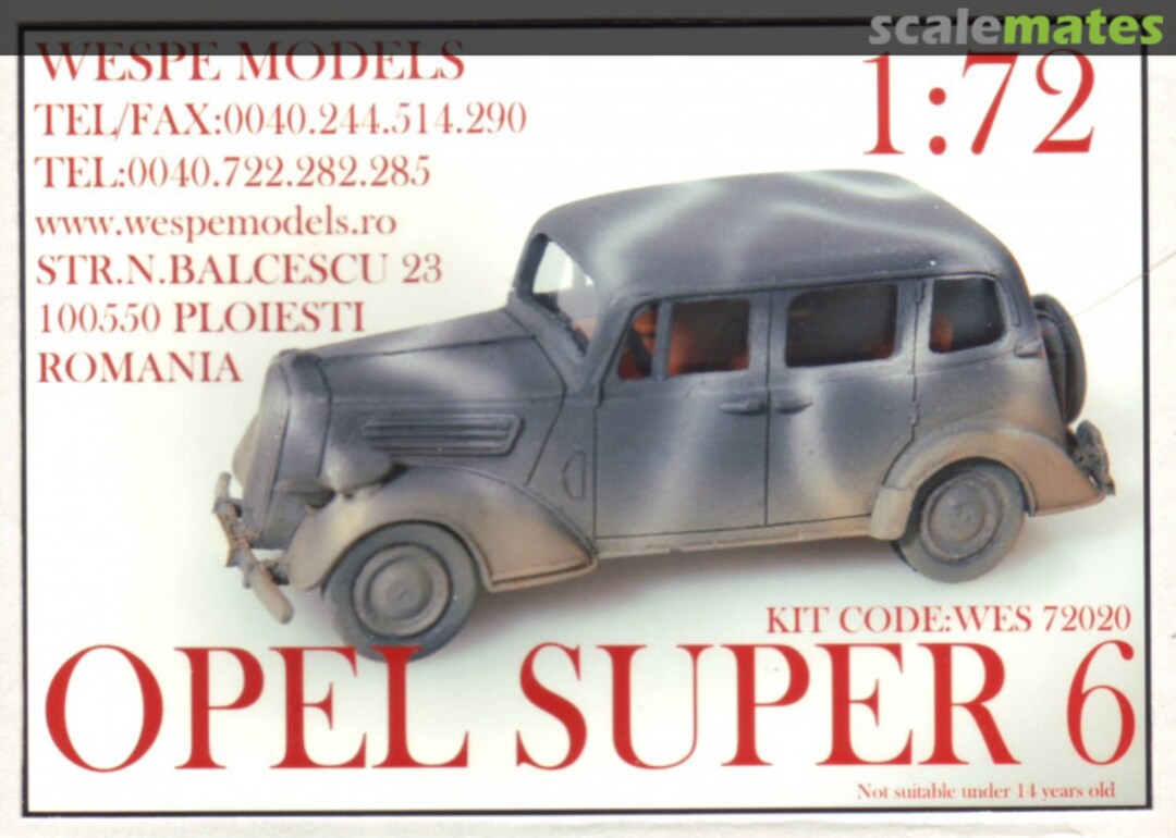 Boxart Opel Super 6 WES 72020 Wespe Models Boxart Opel Super 6 WES 72020 Wespe Models