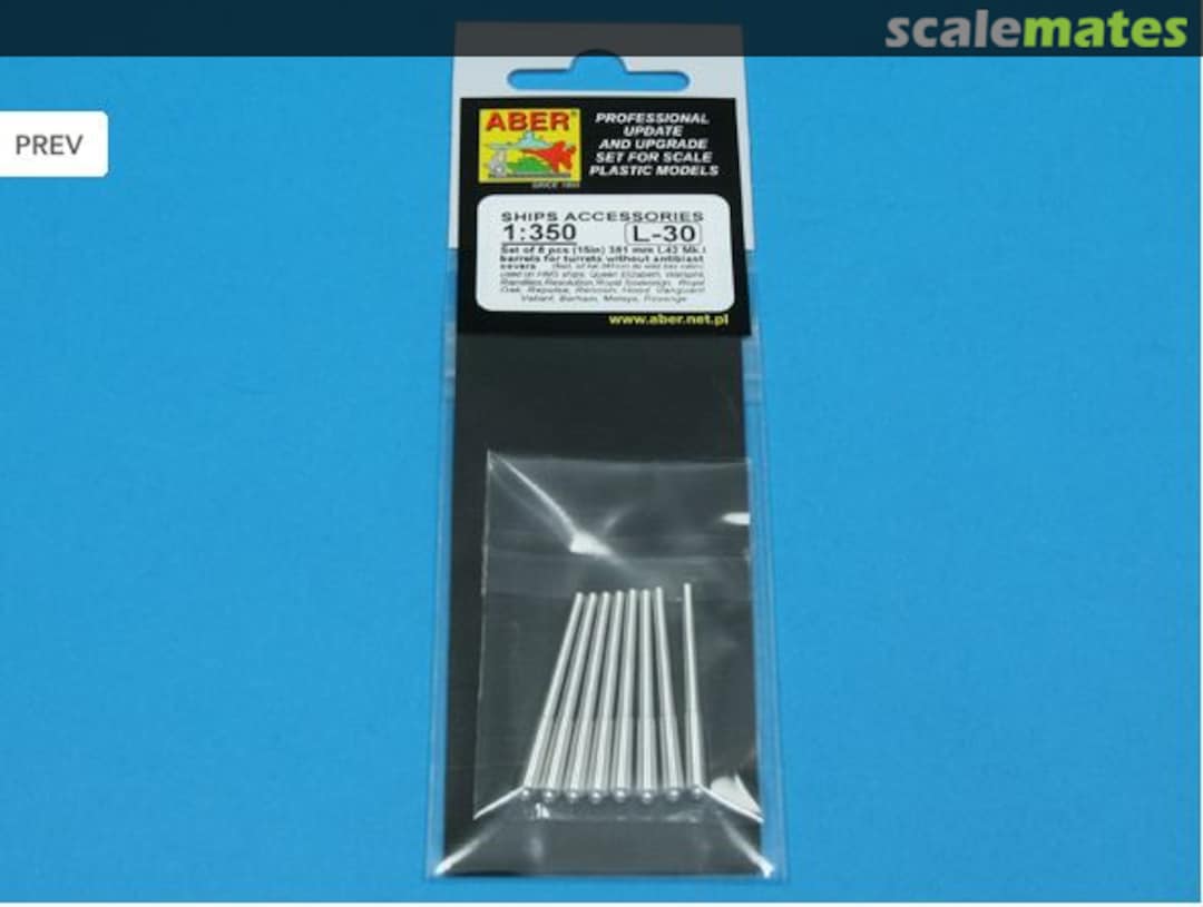 Boxart Set of 8 pcs 381mm (15in) L42 Mk.I long barrels 350L30 Aber