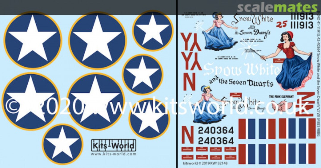 Boxart Decals - B-24D Liberator 'Pink Elephant' & 'Snow White and the Seven Dwarfs' KW132148 Kits-World Boxart Decals - B-24D Liberator 'Pink Elephant' & 'Snow White and the Seven Dwarfs' KW132148 Kits-World