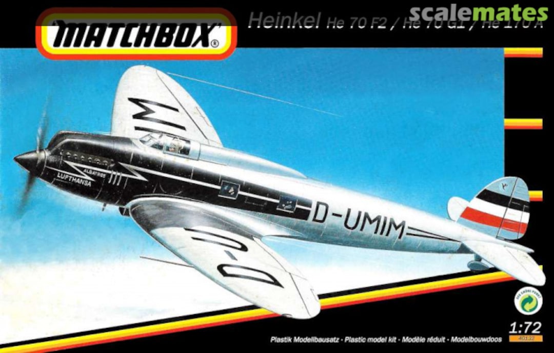 Boxart Heinkel He 70 F2 / He 70 G1 / He 170 A 40132 Matchbox Boxart Heinkel He 70 F2 / He 70 G1 / He 170 A 40132 Matchbox