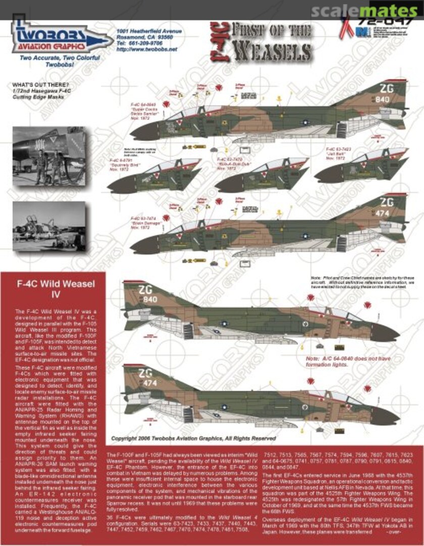 Boxart McDonnell Douglas F-4C Phantom II 72-047 TwoBobs Aviation Graphics Boxart McDonnell Douglas F-4C Phantom II 72-047 TwoBobs Aviation Graphics