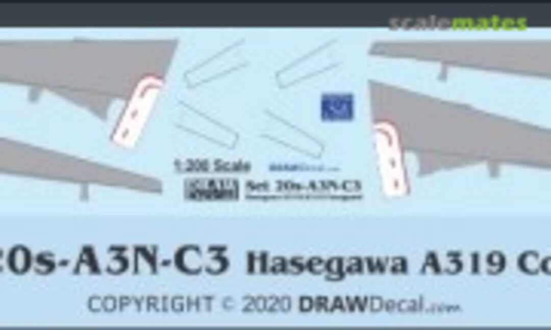 1:200 Hasegawa A318 / A319 Coroguard (Draw Decal 20-A3N-C3) 20-A3N-C3