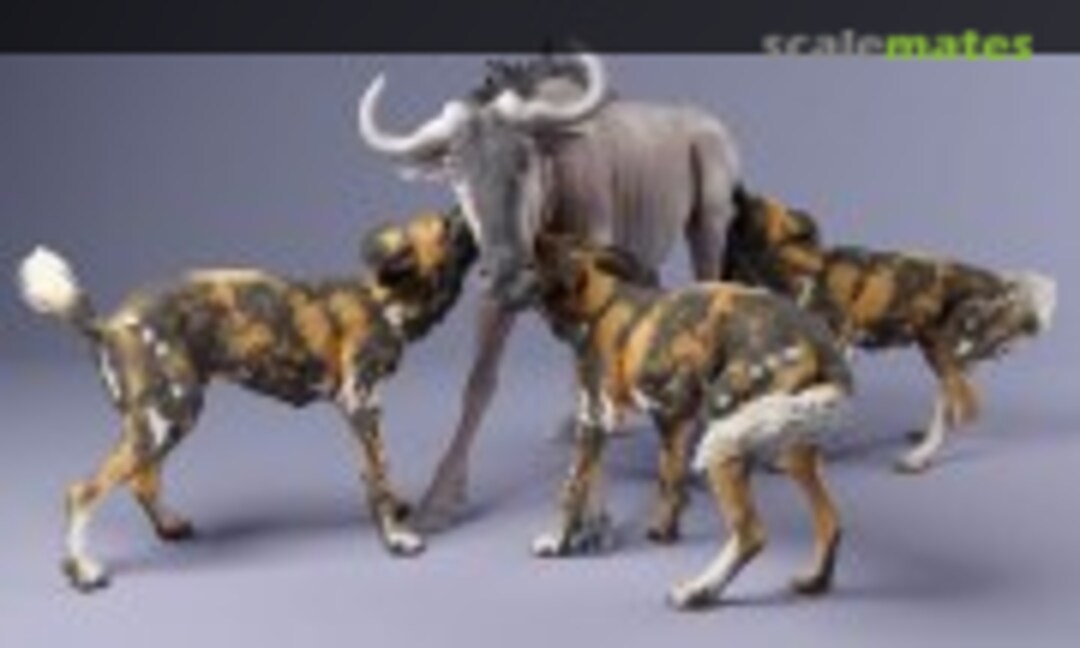 1:72 African wild dogs - wildebeest hunt (EMP3d 72130240) 72130240