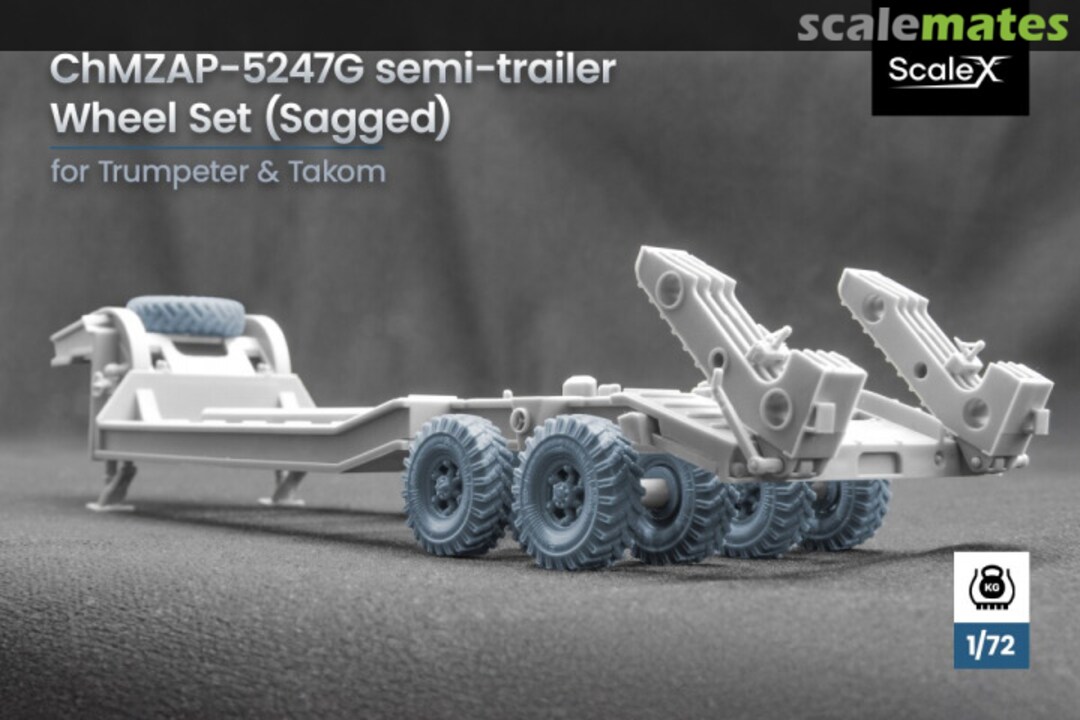 Boxart ChMZAP-5247G Semi-trailer Wheel Set (Sagged) WM 72007S ScaleX Boxart ChMZAP-5247G Semi-trailer Wheel Set (Sagged) WM 72007S ScaleX