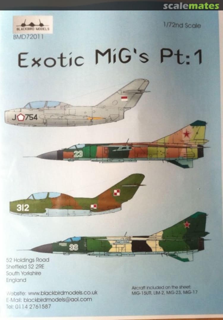 Boxart Exotic Migs Part 1 BMD72011 Blackbird Models Boxart Exotic Migs Part 1 BMD72011 Blackbird Models