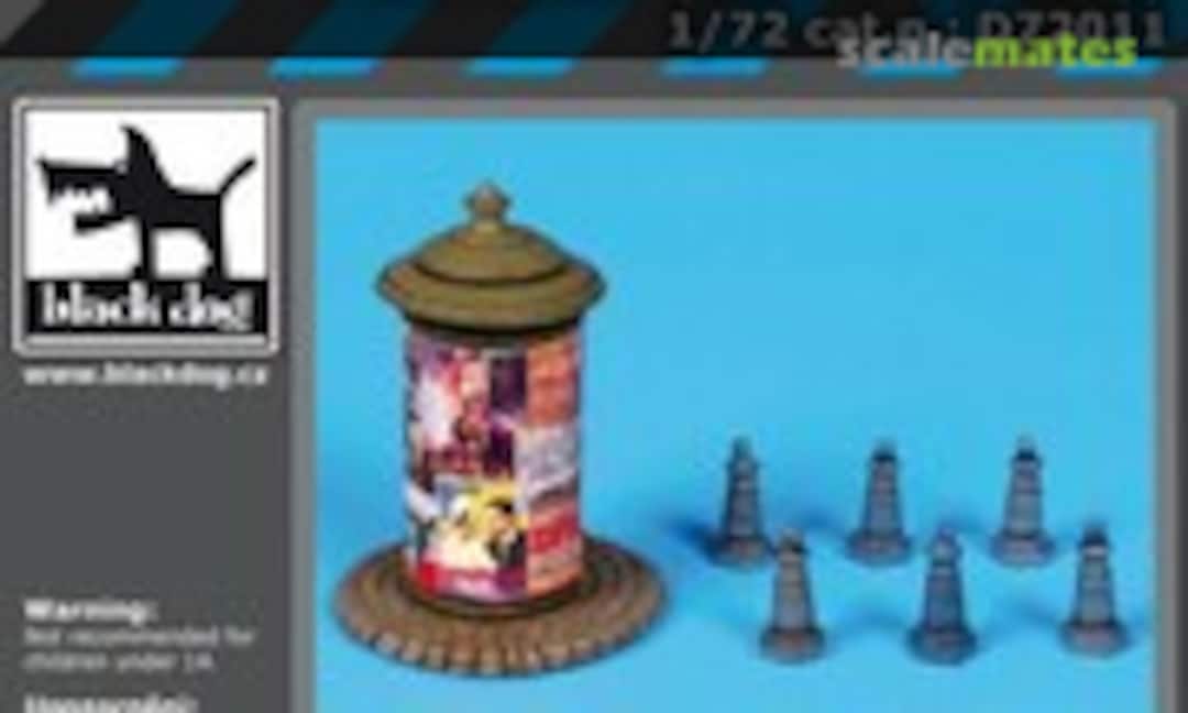 1:72 Litfaßsäule - Poster pillar Germany-Italy (Black Dog D72011) D72011