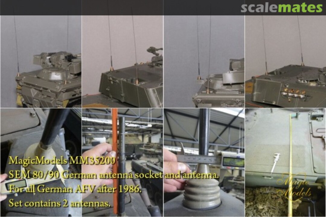 Boxart SEM 80/90 German Antenna Socket and Antenna (2 Pcs.) MM35200 Magic Models