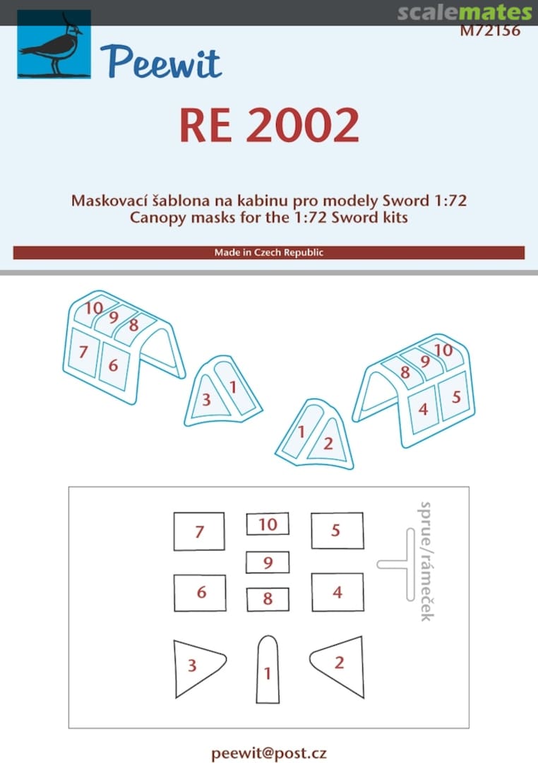 Boxart Canopy Mask: Regianne Re 2002 - Sword - M72156 Peewit Boxart Canopy Mask: Regianne Re 2002 - Sword - M72156 Peewit