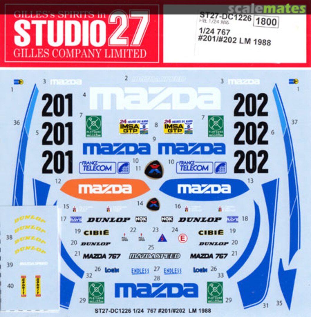 Boxart Mazda 767 #201/#202 LM 1988 ST27-DC1226 Studio27