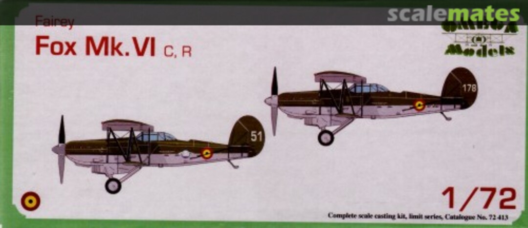 Boxart Fairey Fox Mk.VI C,R 72413 Omega Models Boxart Fairey Fox Mk.VI C,R 72413 Omega Models