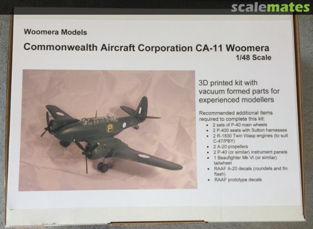 Boxart Commonwealth Aircraft Corporation CA-11 Woomera Woomera Models Boxart Commonwealth Aircraft Corporation CA-11 Woomera Woomera Models