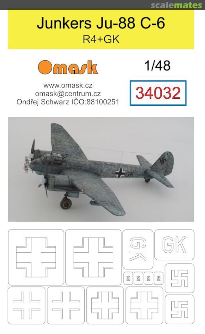 Boxart Junkers Ju-88C-6 R4+GK Mask 34032 Omask Boxart Junkers Ju-88C-6 R4+GK Mask 34032 Omask
