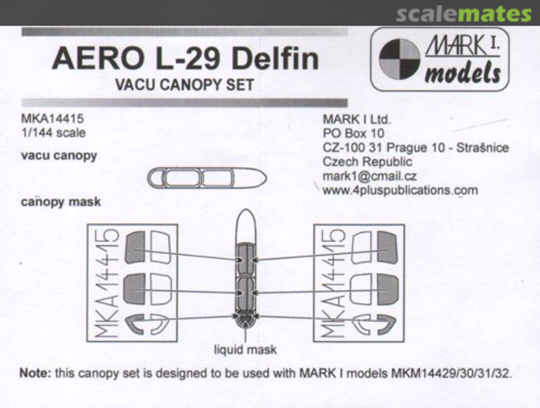 Boxart Aero L-29 Delfin Vacu Canopy Set MKA14415 Mark I Models Boxart Aero L-29 Delfin Vacu Canopy Set MKA14415 Mark I Models