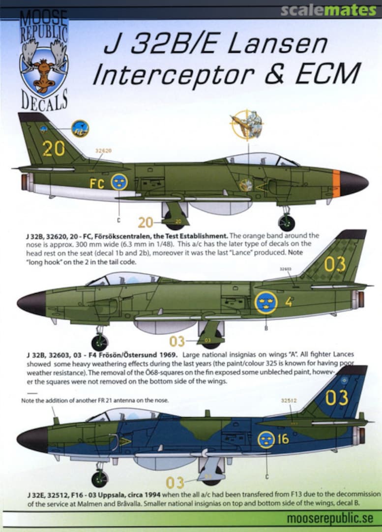 Boxart J 32B/E Lansen 48016 Moose Republic Decals