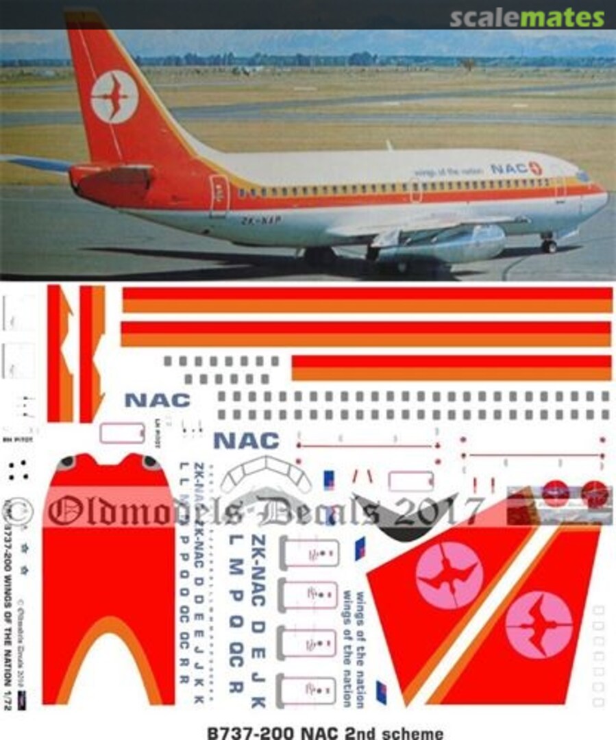 Boxart NAC 2nd B737-200 scheme OMD0113 Oldmodels Decals Boxart NAC 2nd B737-200 scheme OMD0113 Oldmodels Decals