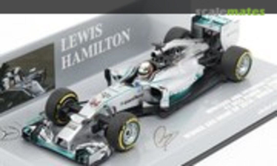 1:43 Mercedes AMG Petronas F1 Team W05 Hybrid Lewis Hamilton Winner Abu Dhabi GP 2014 - World Champion (Minichamps 410140444)