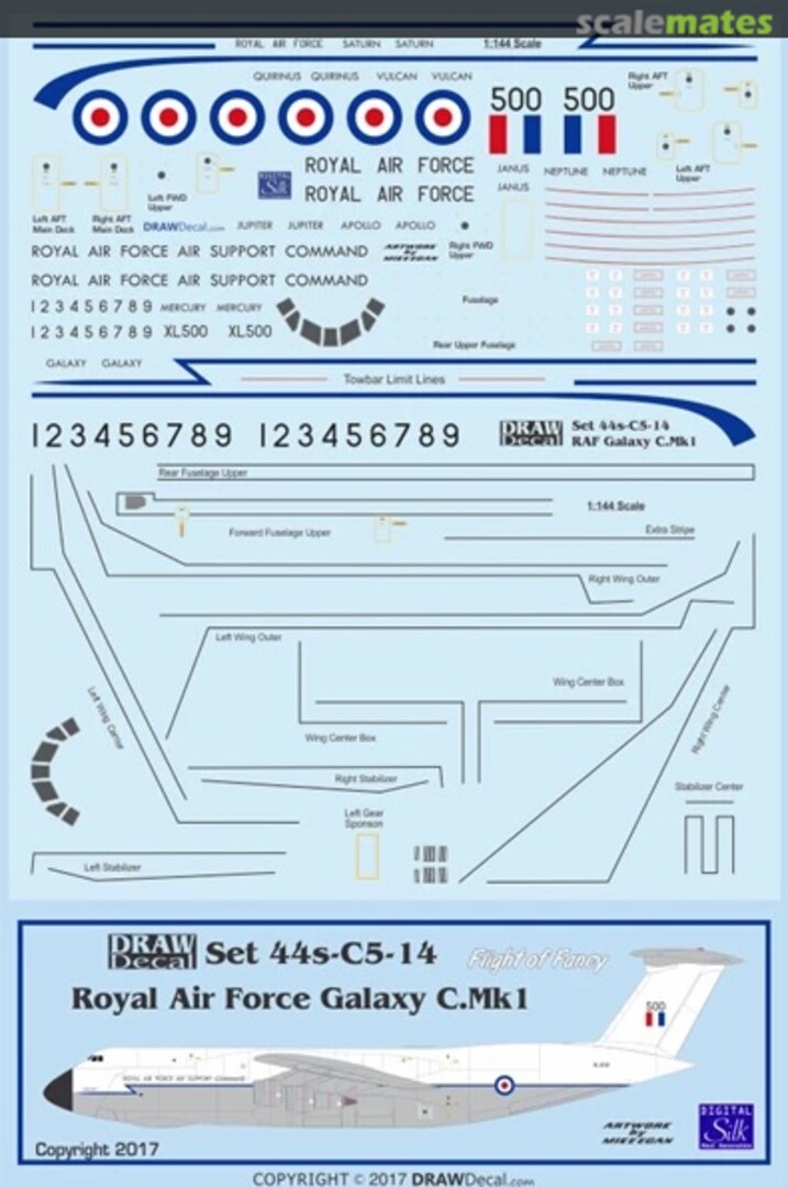 Boxart Royal Air Force Galaxy C.Mk1 44-C5-14 Draw Decal Boxart Royal Air Force Galaxy C.Mk1 44-C5-14 Draw Decal