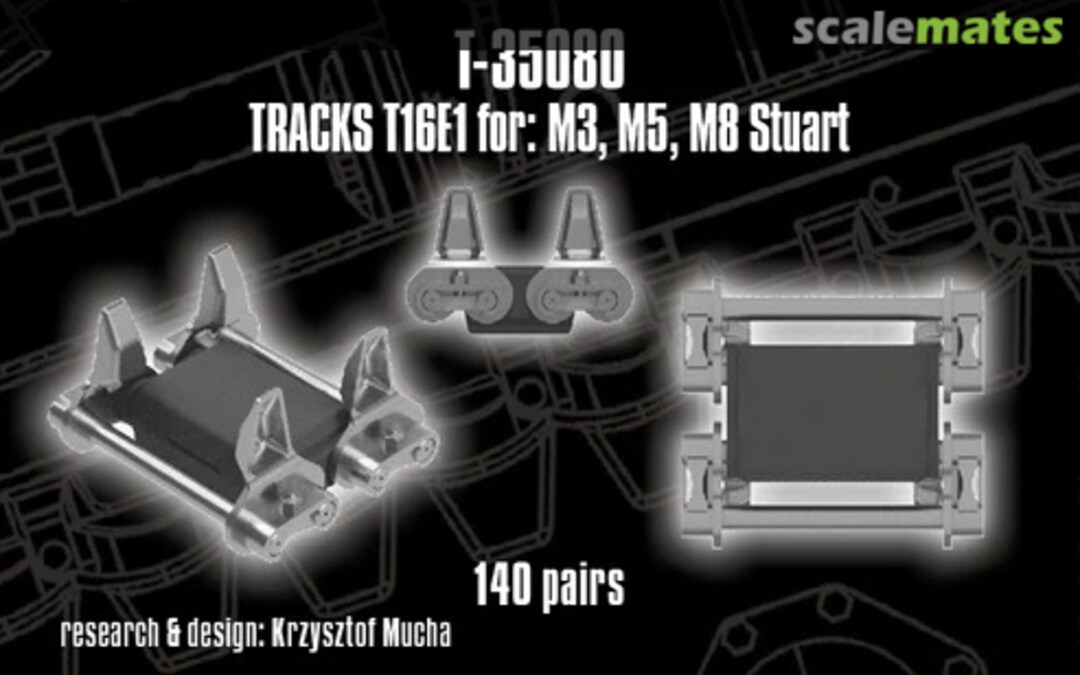 Boxart T16E1 tracks for M3, M5 M8 Stuart T-35080 QUICKTRACKS Boxart T16E1 tracks for M3, M5 M8 Stuart T-35080 QUICKTRACKS