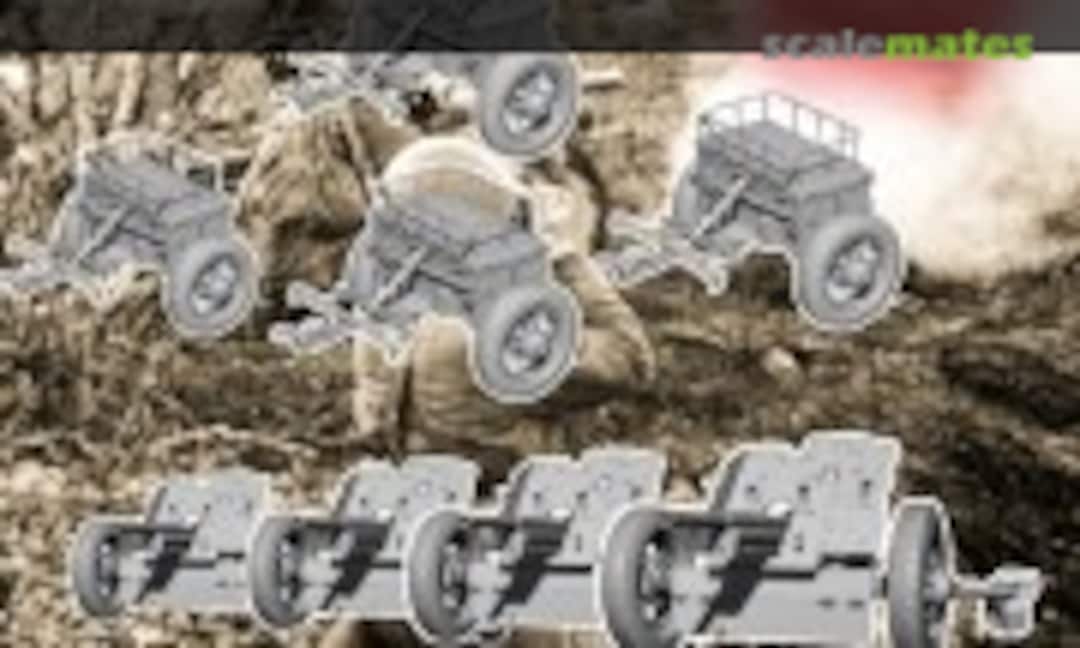 1:24 Battery of 45mm Anti-Tank Guns with Limbers (set of 4) (Military Miniature SA-24005)